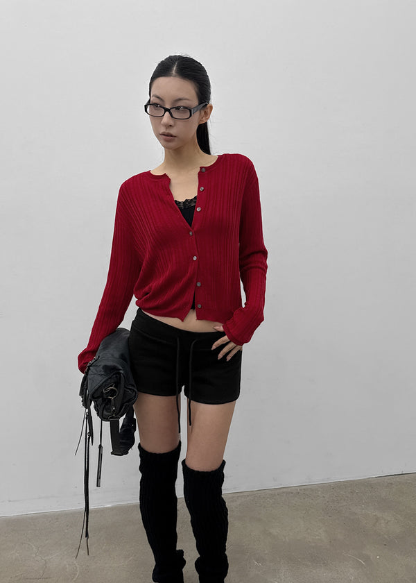 Divier Ribbed Wool Knit Cardigan