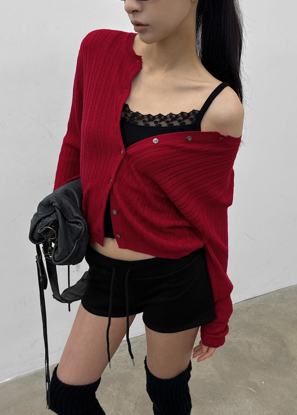 Divier Ribbed Wool Knit Cardigan
