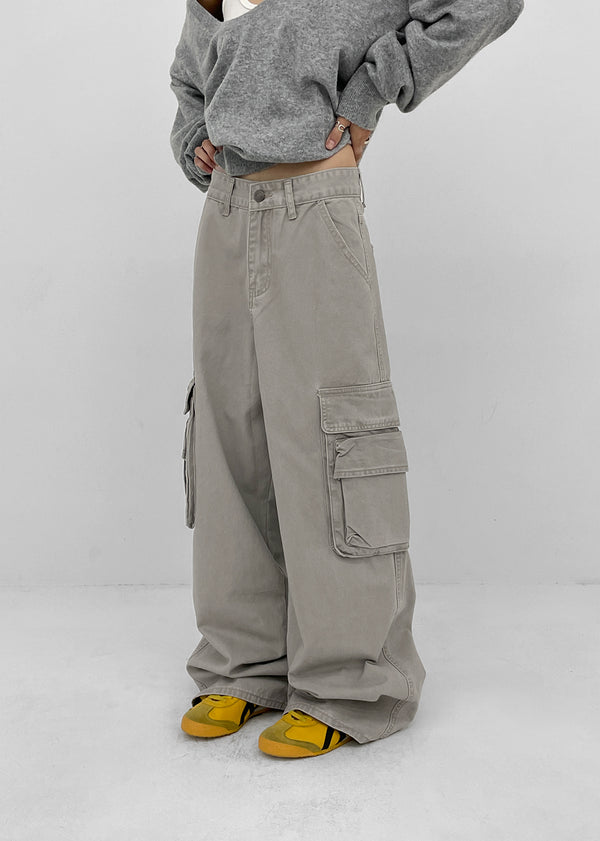 Moel Washed Wide Double Cargo Pants