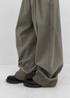 Pia check wide cotton pants