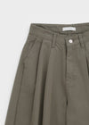 Pia check wide cotton pants
