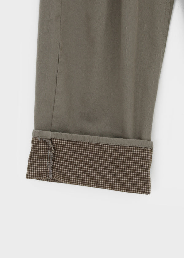 Pia check wide cotton pants