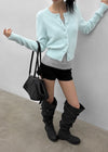 Fillet vintage buckle long boots