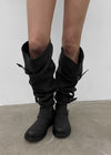 Fillet vintage buckle long boots
