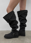 Fillet vintage buckle long boots