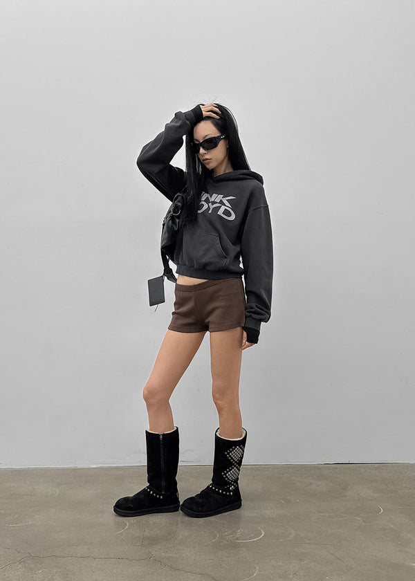 Dunkit Lettering Semi-Crop Hoodie