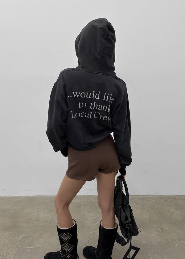Dunkit Lettering Semi-Crop Hoodie