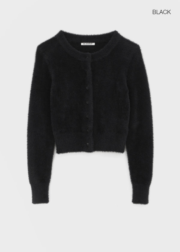 [MADE] Le Mink Round Neck Fur Knit Cardigan