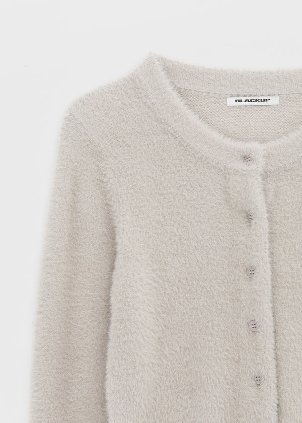 [MADE] Le Mink Round Neck Fur Knit Cardigan