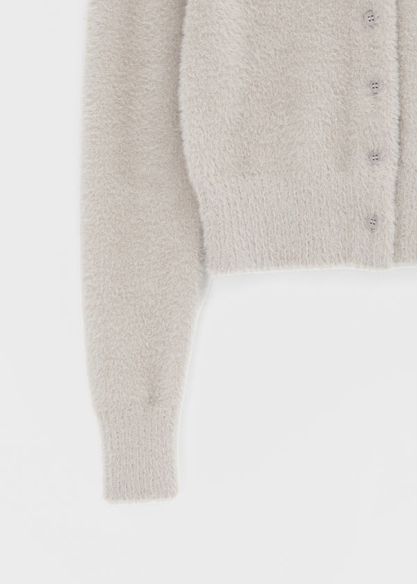 [MADE] Le Mink Round Neck Fur Knit Cardigan