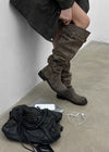 Fillet vintage buckle long boots