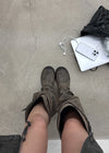 Fillet vintage buckle long boots
