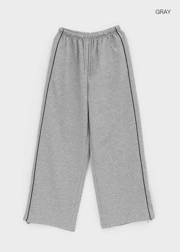 Dea Line Elastic Waist Wide String Pants