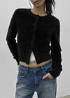 [MADE] Le Mink Round Neck Fur Knit Cardigan