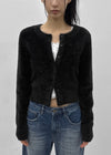 [MADE] Le Mink Round Neck Fur Knit Cardigan