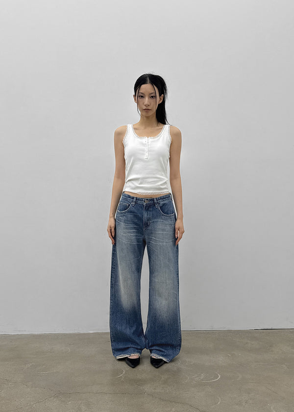 Kocom Washed Wide Denim Pants
