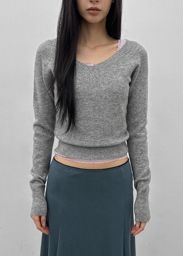 [MADE] Ruby Woo Wool V-neck Knit