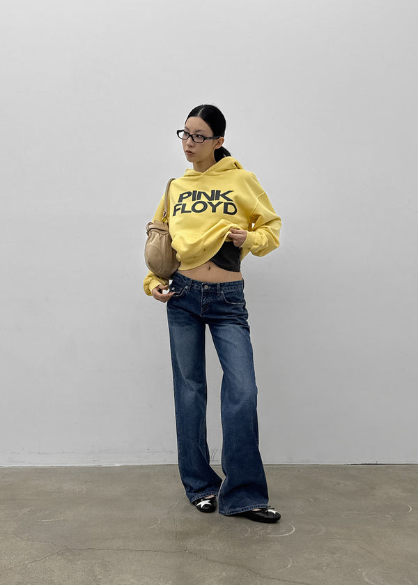 Dunkit Lettering Semi-Crop Hoodie