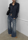 Kocom Washed Wide Denim Pants