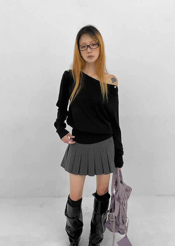 Noel striped pleated mini skirt pants
