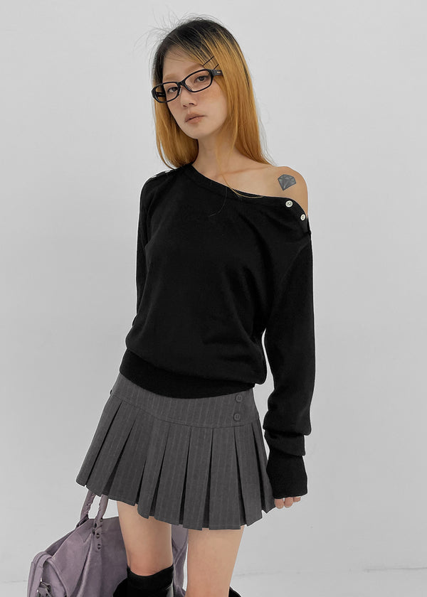 Noel striped pleated mini skirt pants