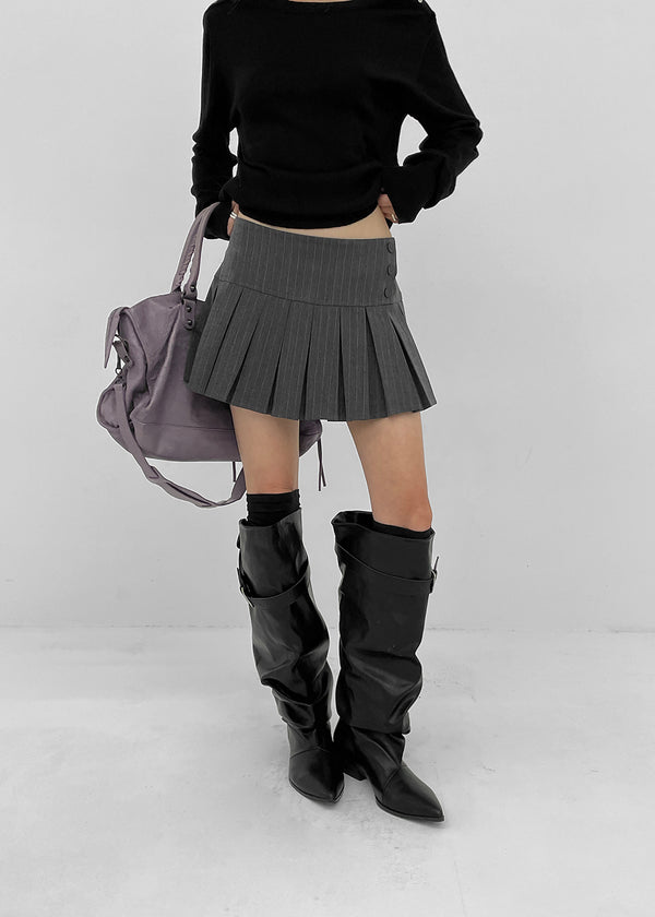 Noel striped pleated mini skirt pants