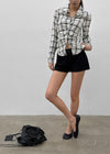 Exodus Shirred Slim Check Shirt