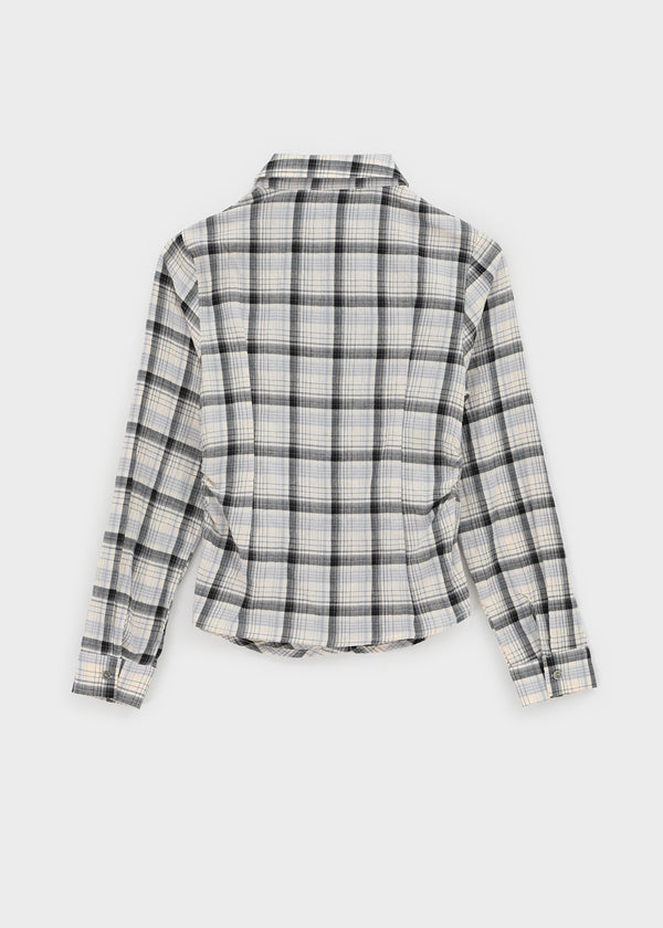 Exodus Shirred Slim Check Shirt