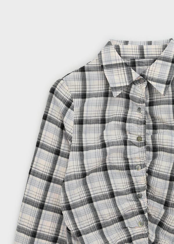 Exodus Shirred Slim Check Shirt