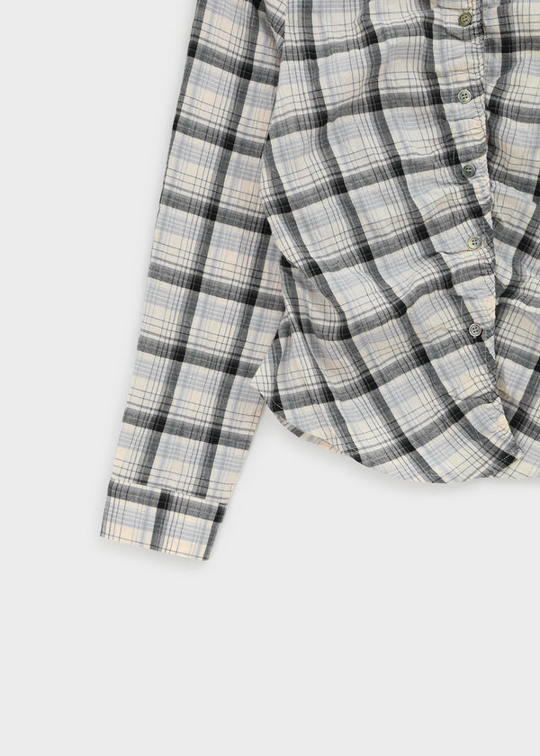 Exodus Shirred Slim Check Shirt