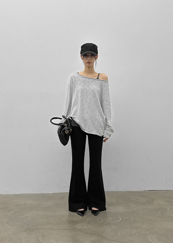 [MADE] Cab Low-waist Bootcut Fleece-Lined Cotton Pants
