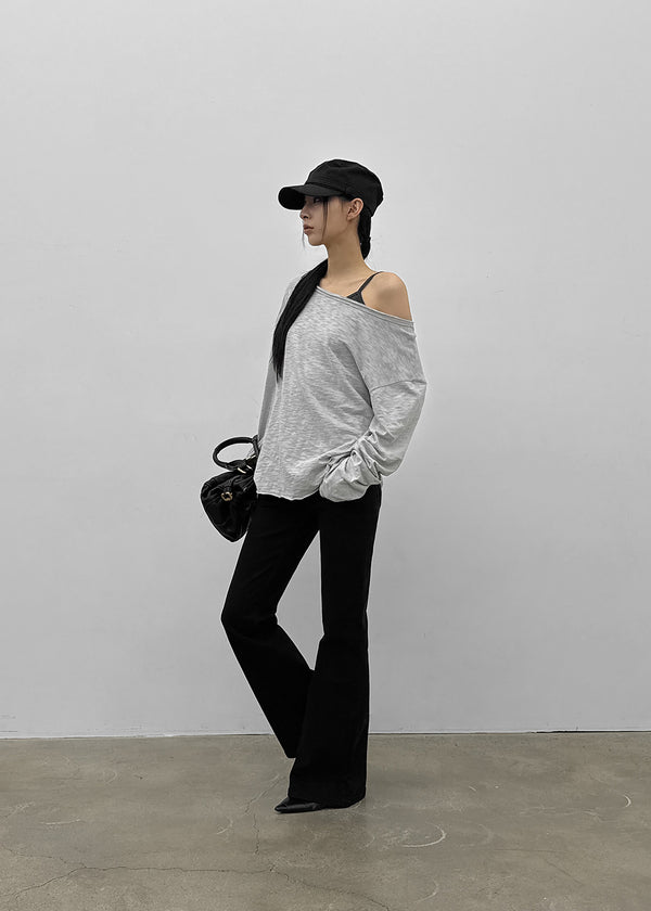 [MADE] Jenich Slub Boat Neck Long Sleeve Tee