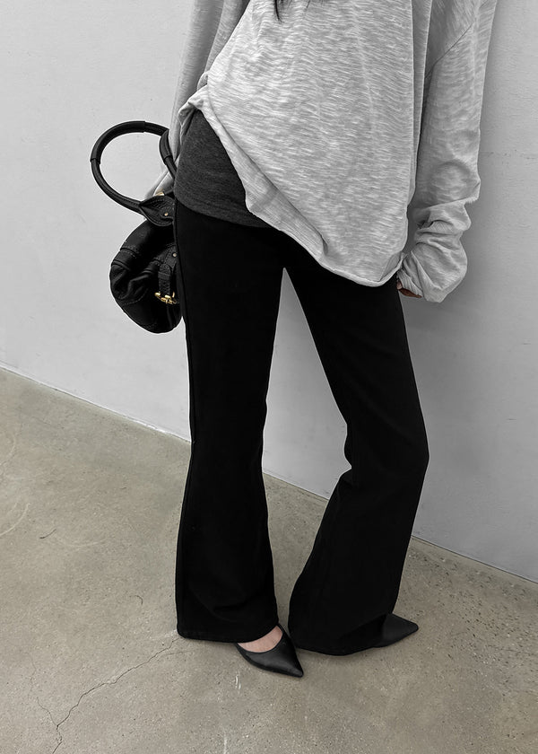 [MADE] Cab Low-waist Bootcut Fleece-Lined Cotton Pants