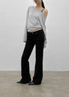 [MADE] Cab Low-waist Bootcut Fleece-Lined Cotton Pants