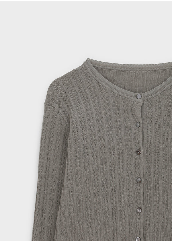 Divier Ribbed Wool Knit Cardigan