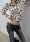 Exodus Shirred Slim Check Shirt