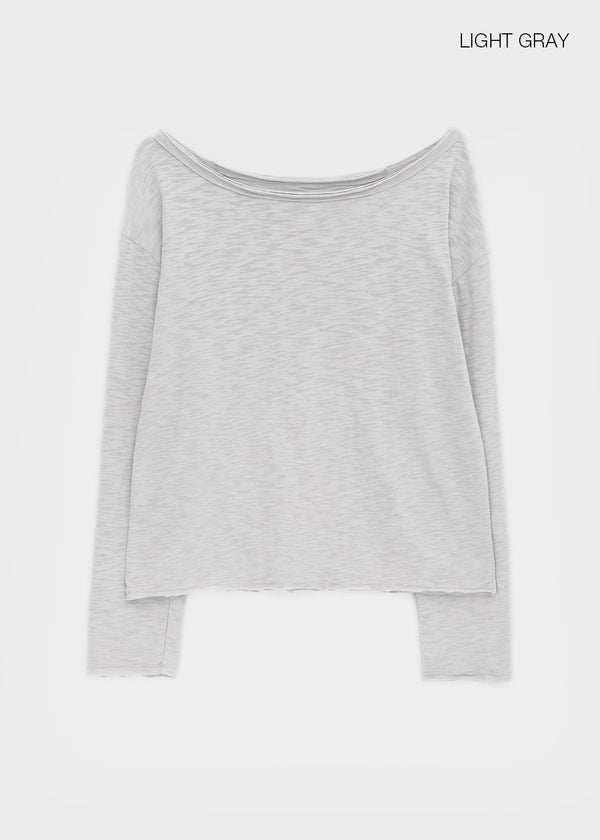 [MADE] Jenich Slub Boat Neck Long Sleeve Tee