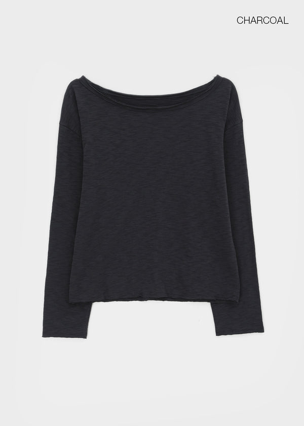 [MADE] Jenich Slub Boat Neck Long Sleeve Tee