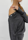 Voltaire shoulder button wool knit