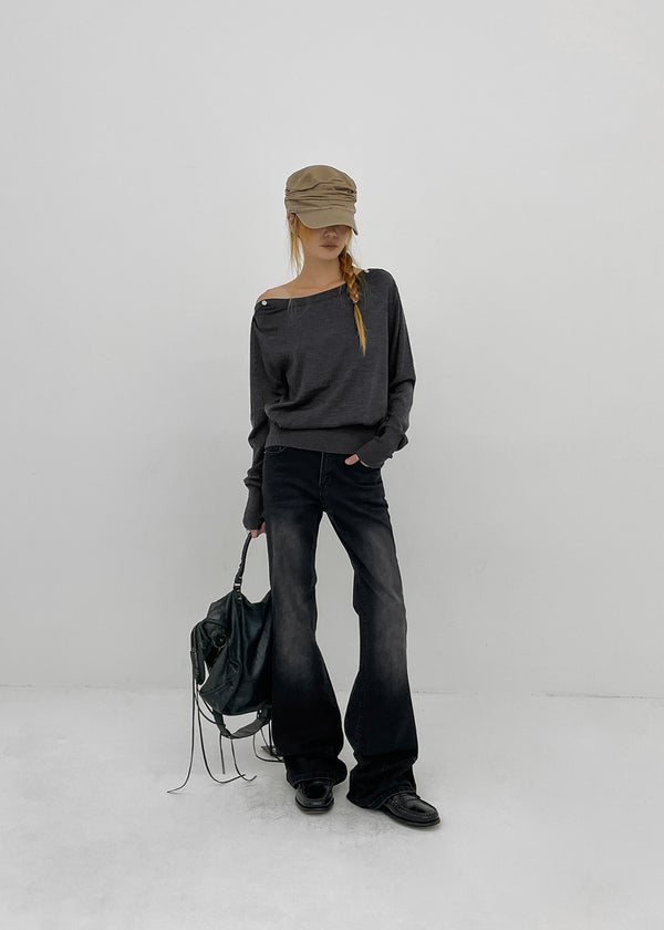 Vie low-waist bootcut denim pants