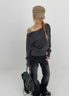 Voltaire shoulder button wool knit