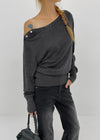 Voltaire shoulder button wool knit