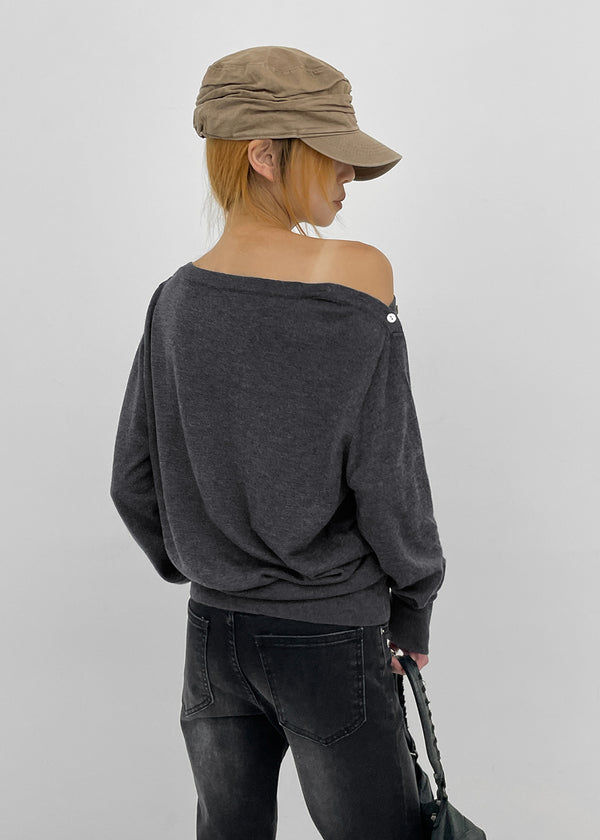 Voltaire shoulder button wool knit