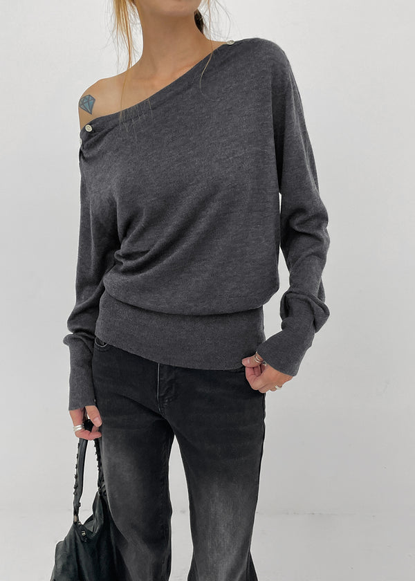 Voltaire shoulder button wool knit