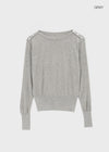 Voltaire shoulder button wool knit