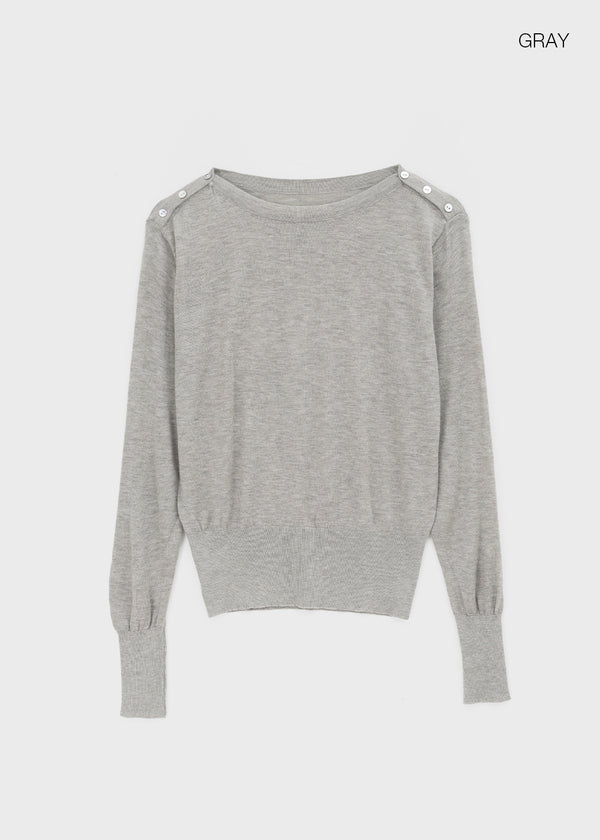 Voltaire shoulder button wool knit