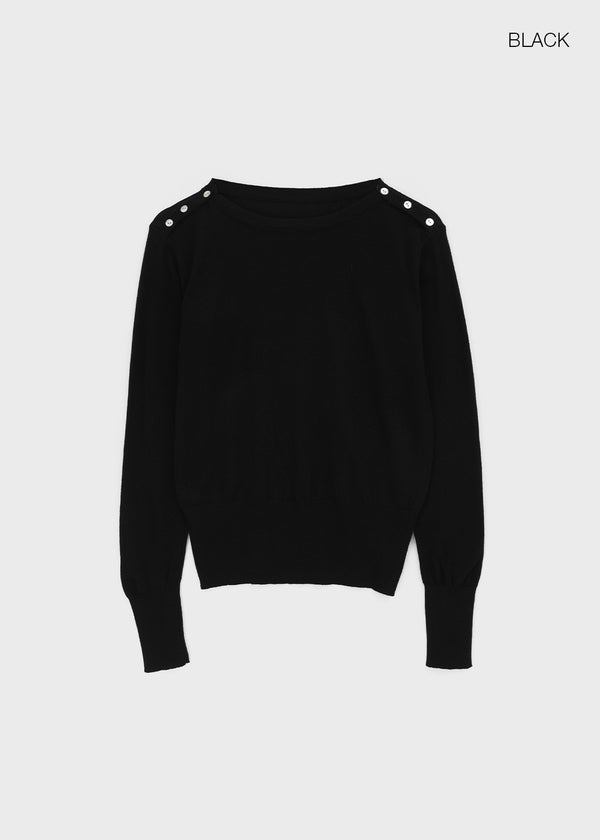 Voltaire shoulder button wool knit