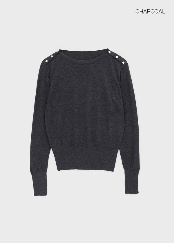 Voltaire shoulder button wool knit