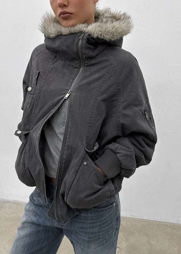 [MADE] Moher Fur Trimmed Hooded Jumper