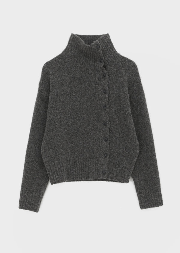 [MADE] Renoir High-Neck Knit Cardigan (34% Wool)